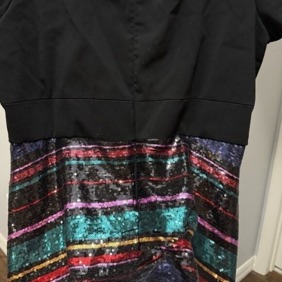 Badgley Mischka Sequin Skirt Gown High Low V Neck Evening Dress Size 22 Sequins - Picture 5 of 6